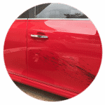 cold tar overspray before cold tar overspray on car door
